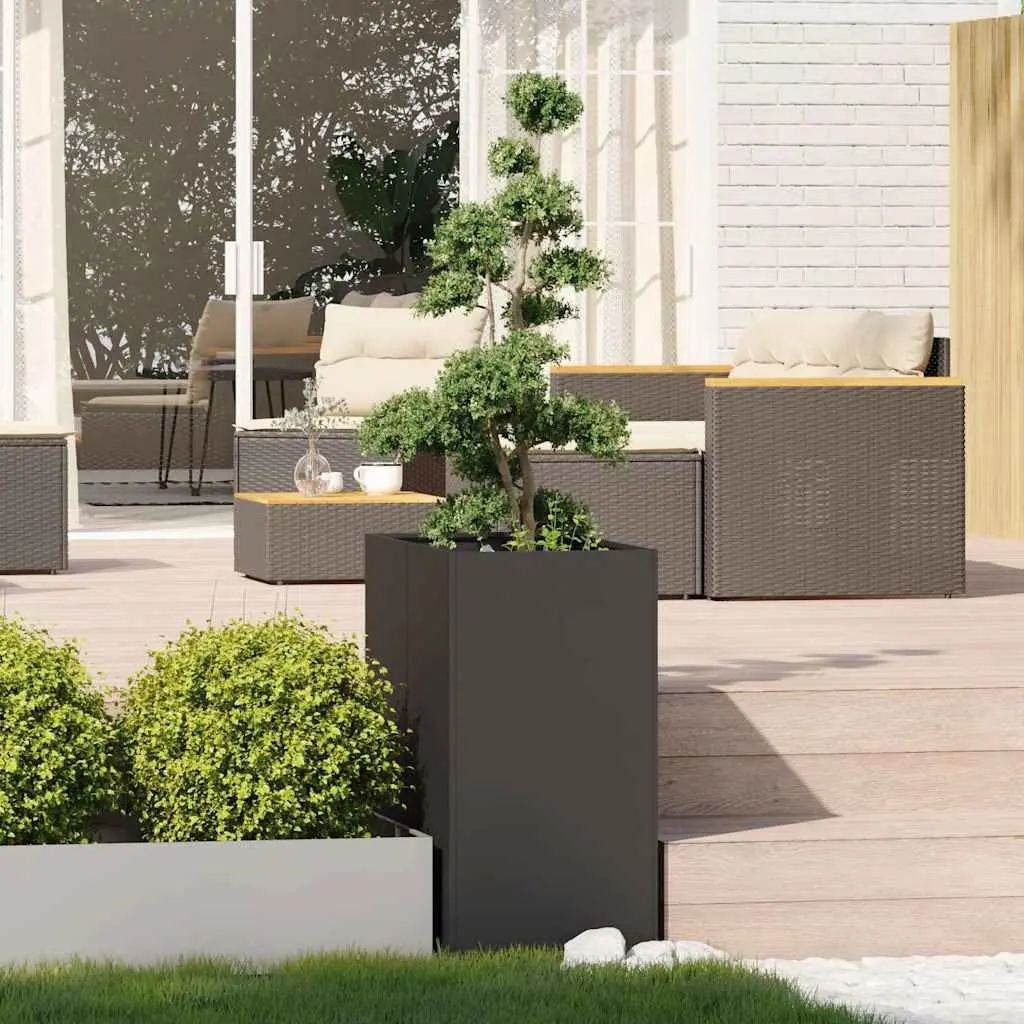Steel Planter Box Cold-Rolled Steel 40x80x80 cm Black Raised Garden Bed Outdoor Flower Pot