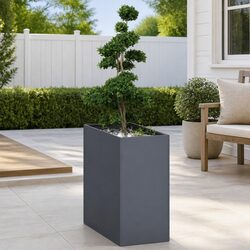 Raised Garden Planter Box Anthracite 40x80x80cm Steel Outdoor Flower Bed