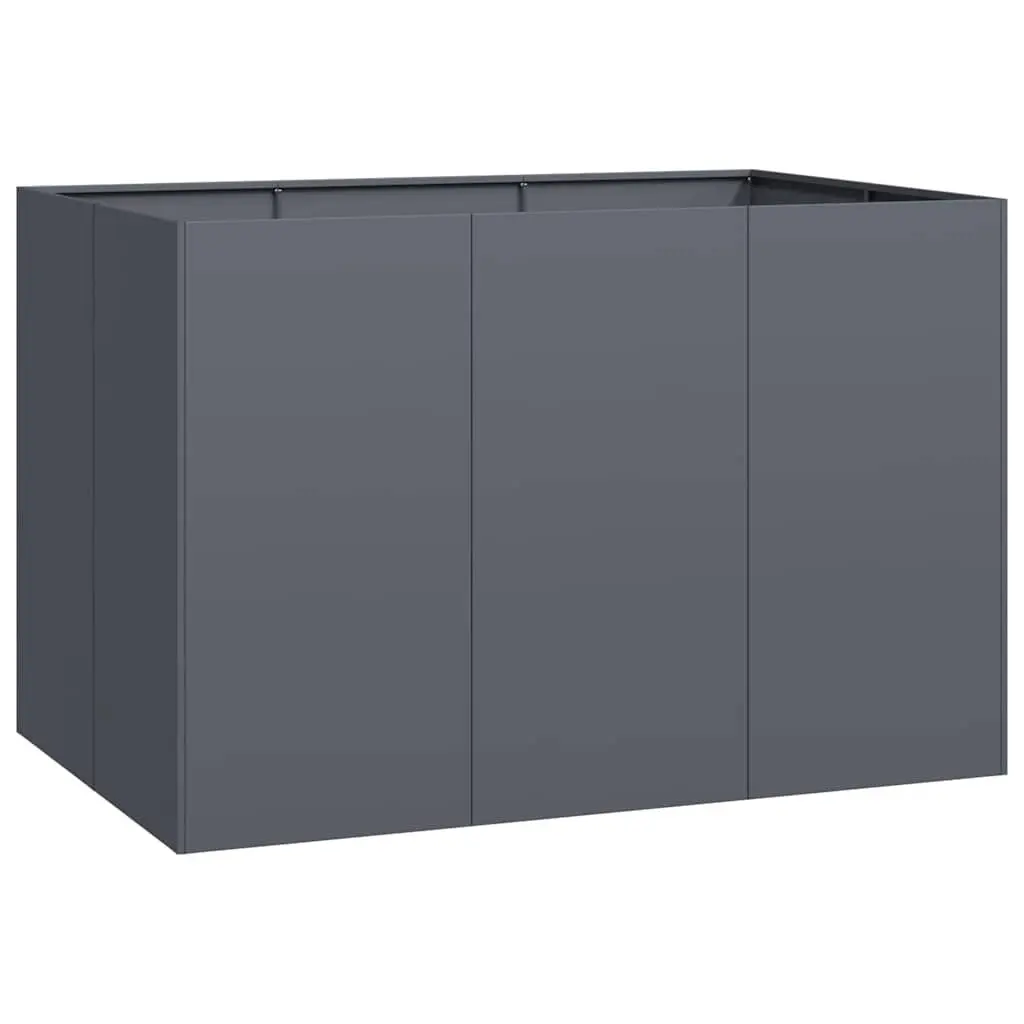 Steel Planter Raised Garden Bed Box Anthracite 120x80x80 cm Outdoor Patio Flower