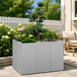 Galvanised Steel Planter Raised Garden Bed 120x80x80 cm Outdoor Decorative Box