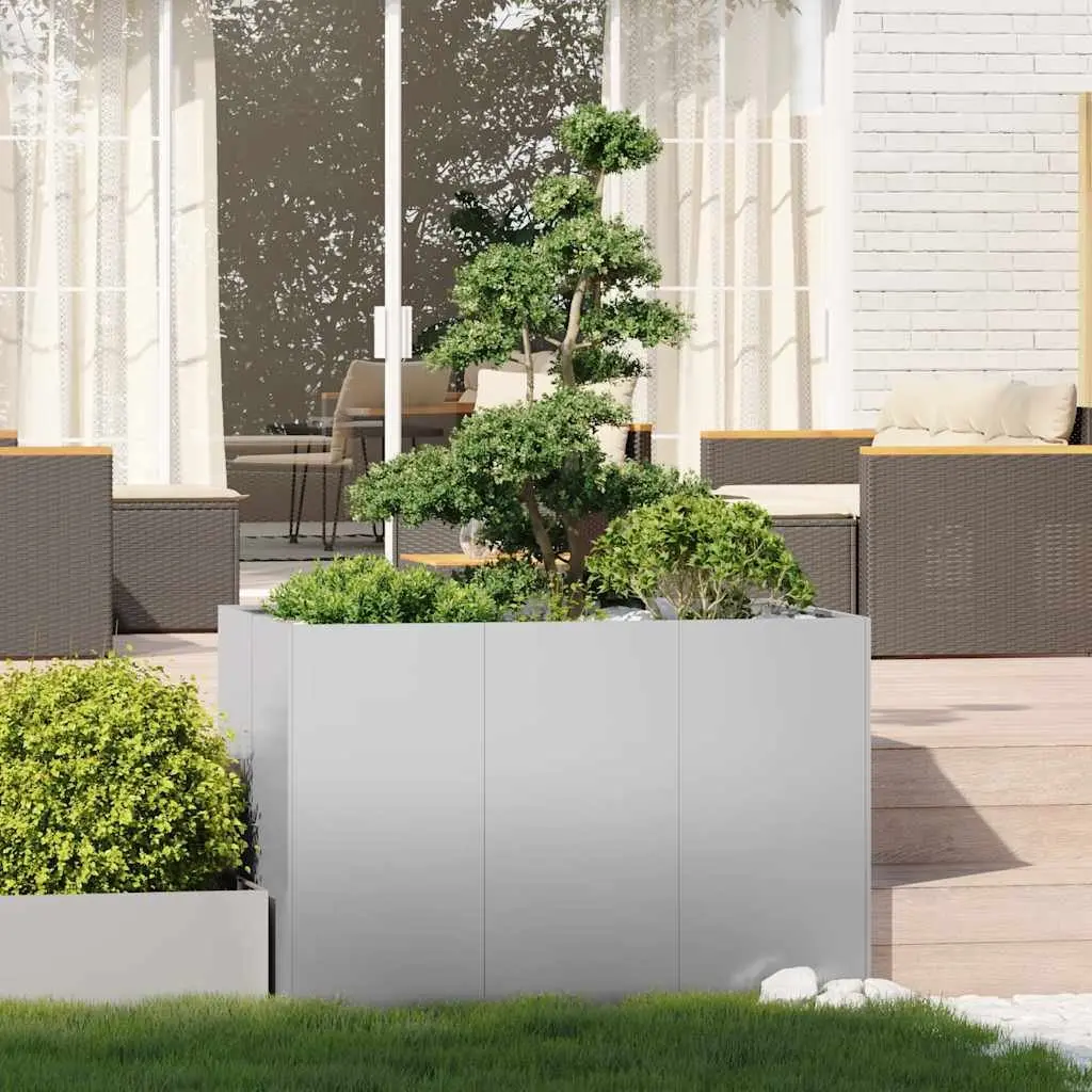 Galvanised Steel Planter Raised Garden Bed 120x80x80 cm Outdoor Decorative Box