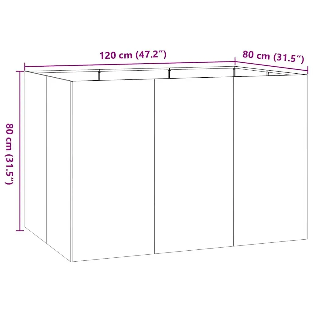 Galvanised Steel Planter Raised Garden Bed 120x80x80 cm Outdoor Decorative Box
