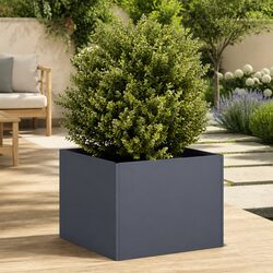 Steel Planter Box Anthracite 40x40x30 cm Garden Raised Bed Outdoor Flowers Herbs