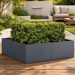 Steel Planter Anthracite 100x100x30 cm Raised Garden Bed Outdoor Container Box