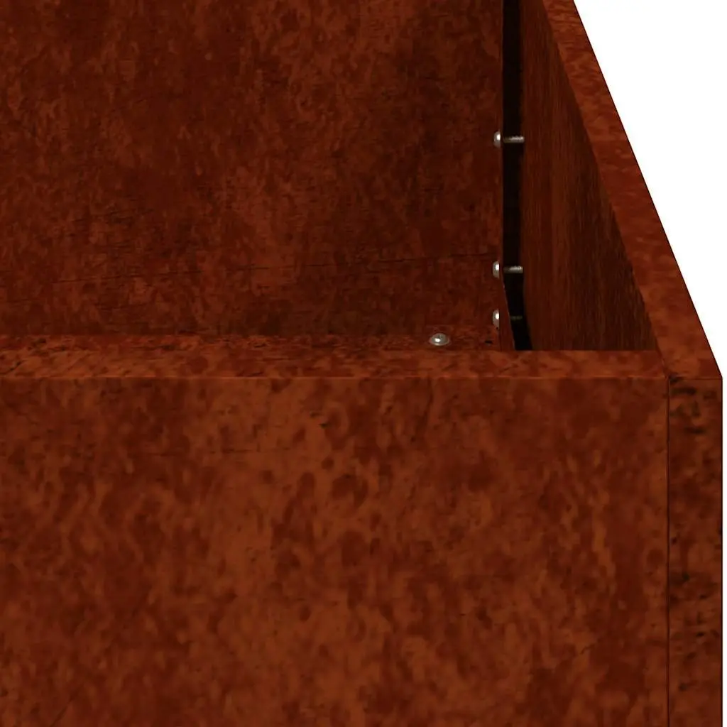 Raised Garden Planter Box Weathering Steel 100x100x30cm Outdoor Flower Bed Brown