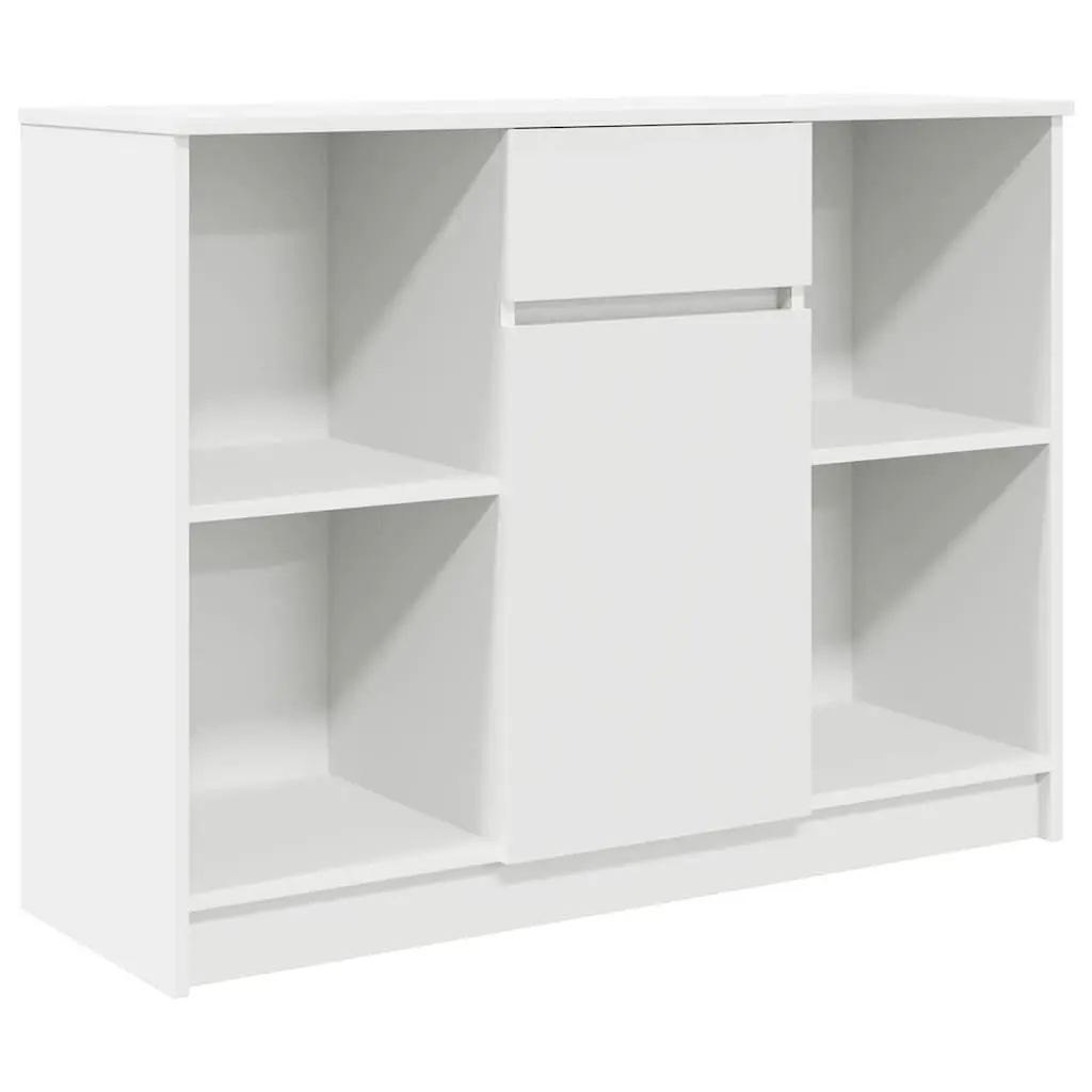 Sideboard Cabinet with Drawer Storage Engineered Wood White