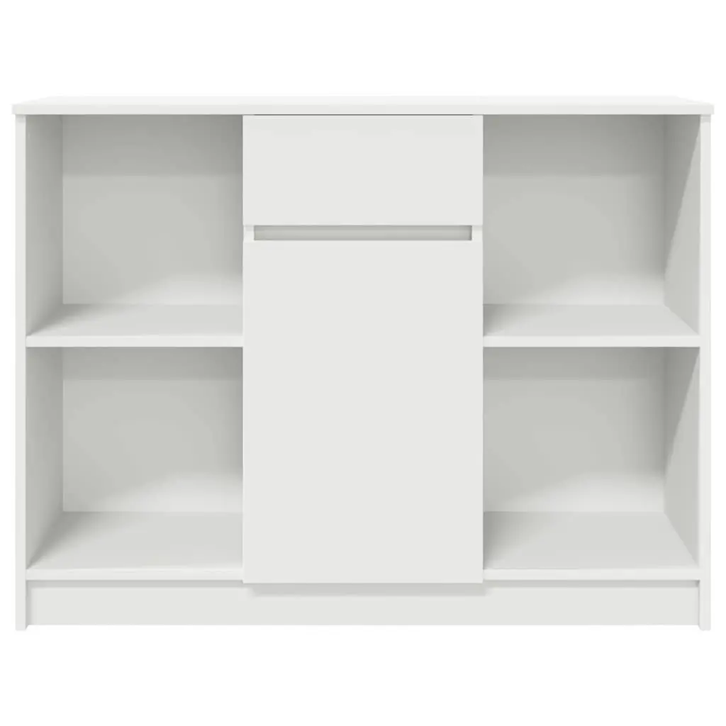 Sideboard Cabinet with Drawer Storage Engineered Wood White