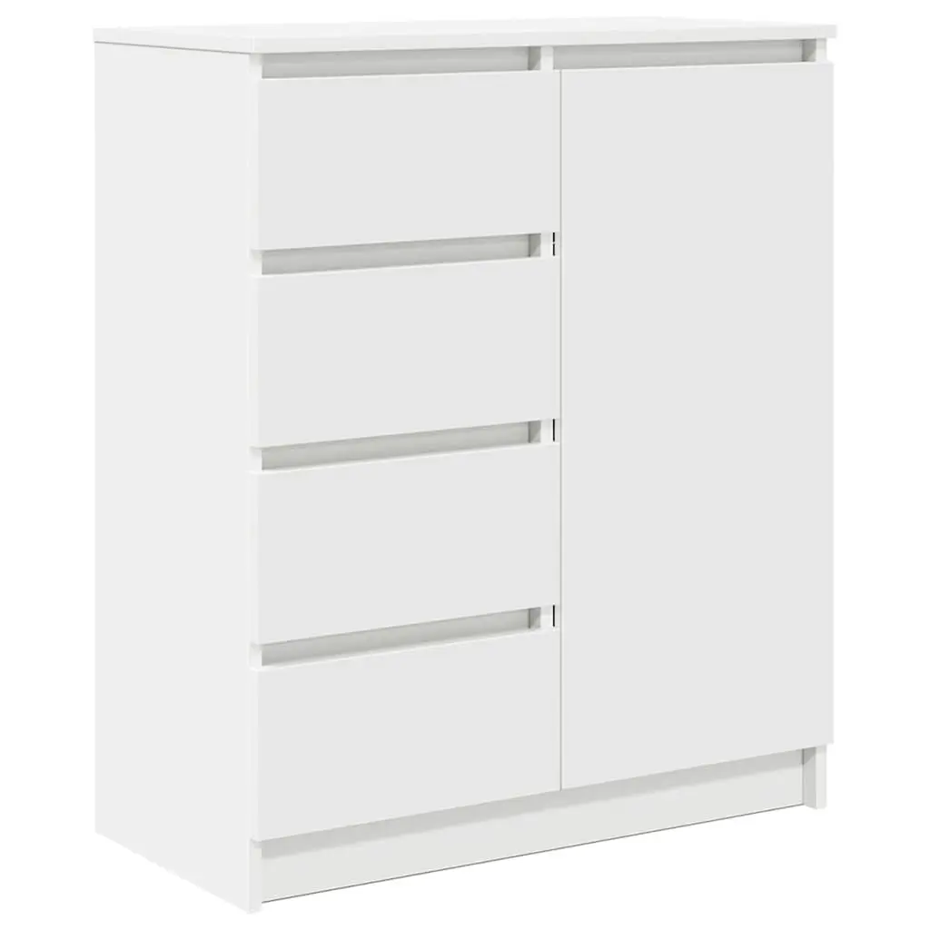 Sideboard Cabinet with Drawers and Shelf White Engineered Wood 71W x 35D x 84H cm