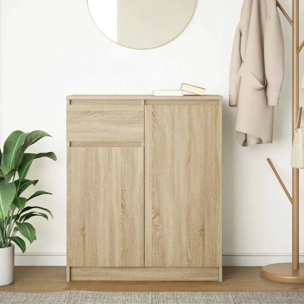 Sideboard Storage Cabinet Engineered Wood Brown Living Room Buffet