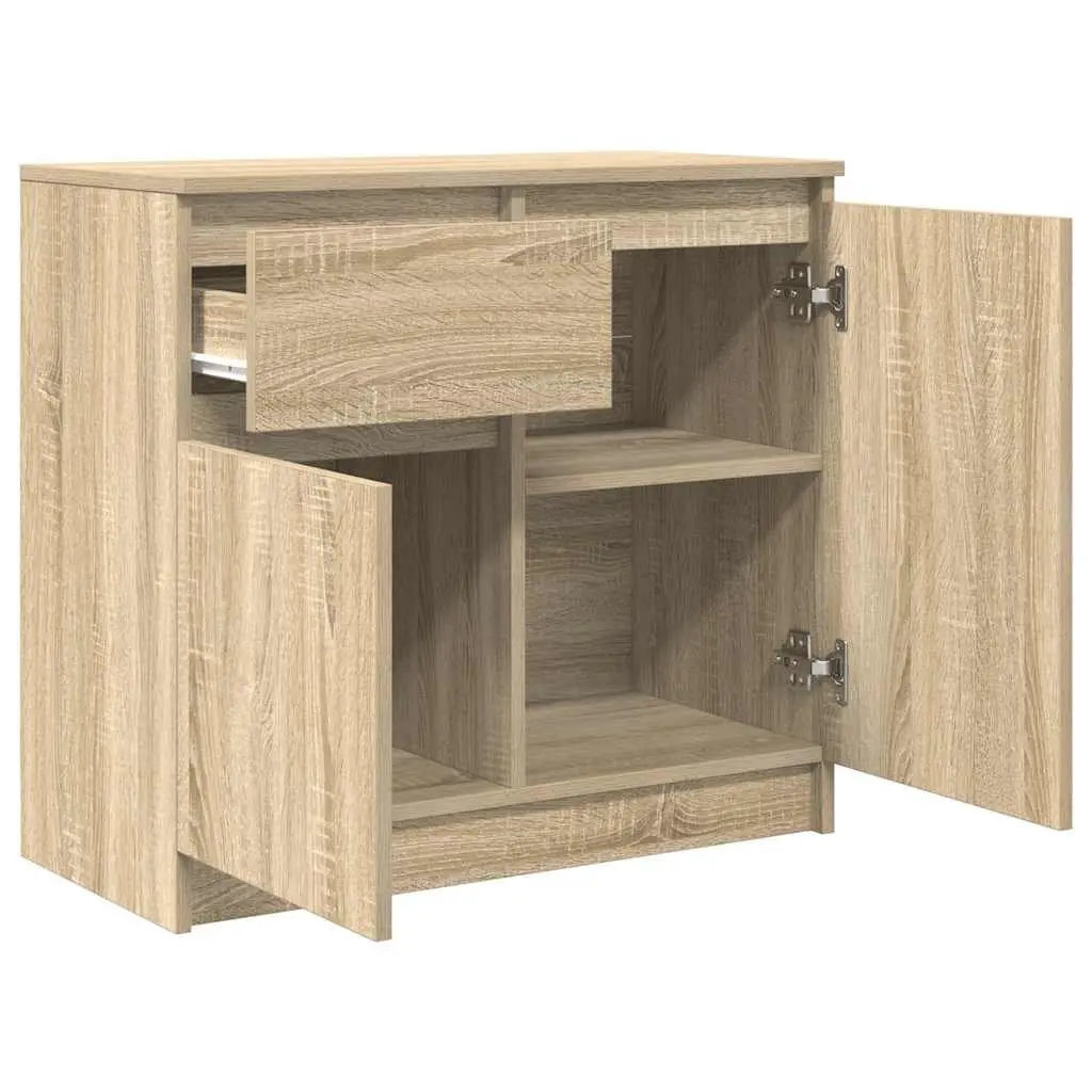 Sideboard Brown Engineered Wood Storage Cabinet with Drawer for Living Room