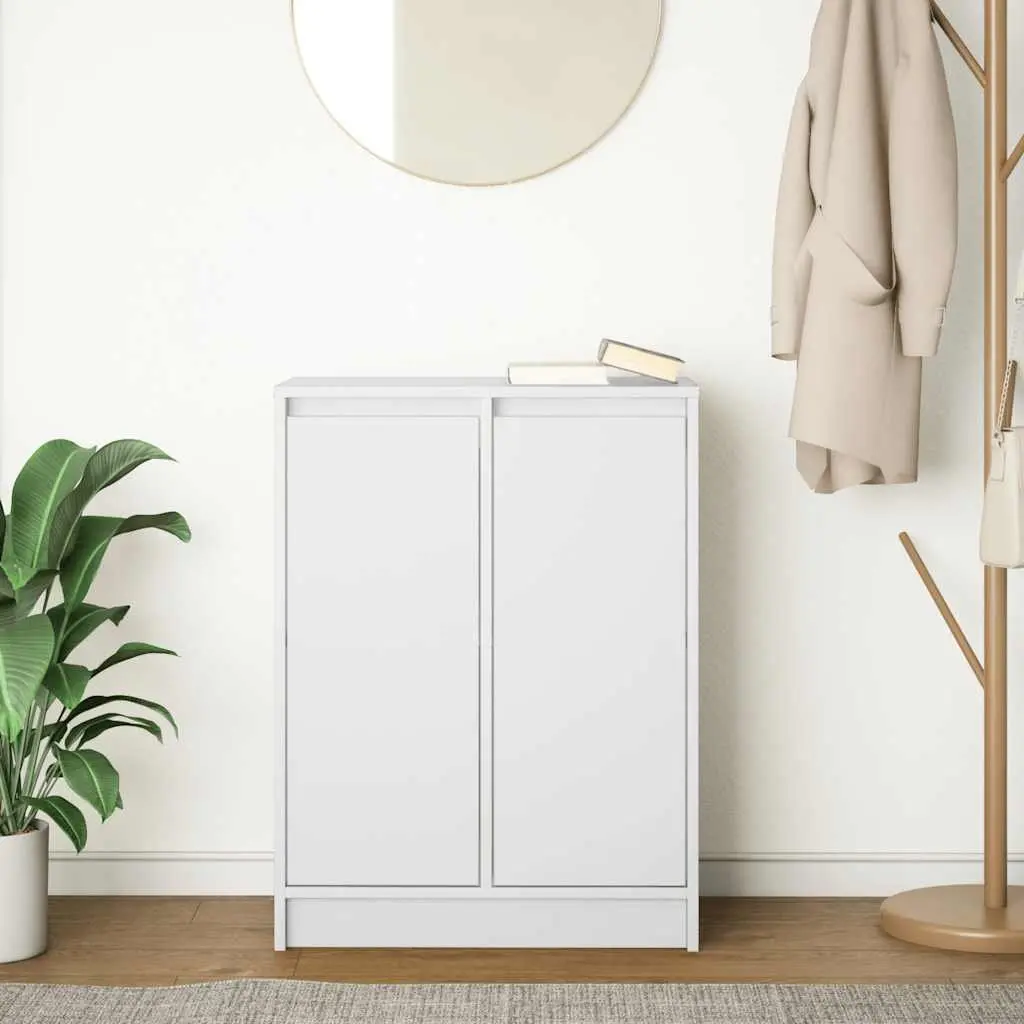 Sideboard Storage Cabinet Engineered Wood White 57L x 34W x 76H cm