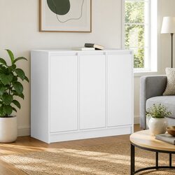 White Sideboard Cabinet 85x34x76cm Engineered Wood Storage Buffet Dining Room