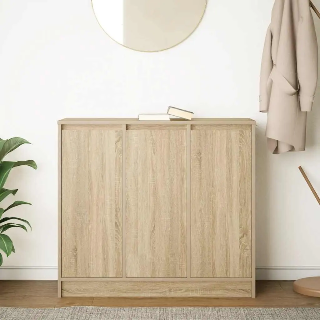 Sideboard Storage Cabinet Engineered Wood 85x34x76 cm Sonoma Oak Brown