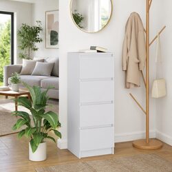 White Sideboard Storage Cabinet Engineered Wood Buffet Dining Room Organiser