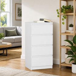 White Sideboard Storage Cabinet 37.5x35x76cm Engineered Wood Buffet Furniture