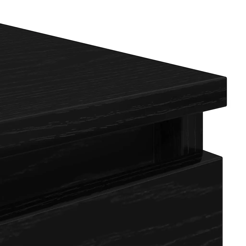 Sideboard Storage Cabinet Engineered Wood Black Oak 37.5x35x76cm
