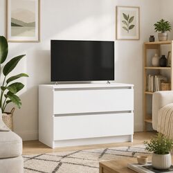 TV Cabinet White Storage Unit Living Room Bedroom Furniture Engineered Wood