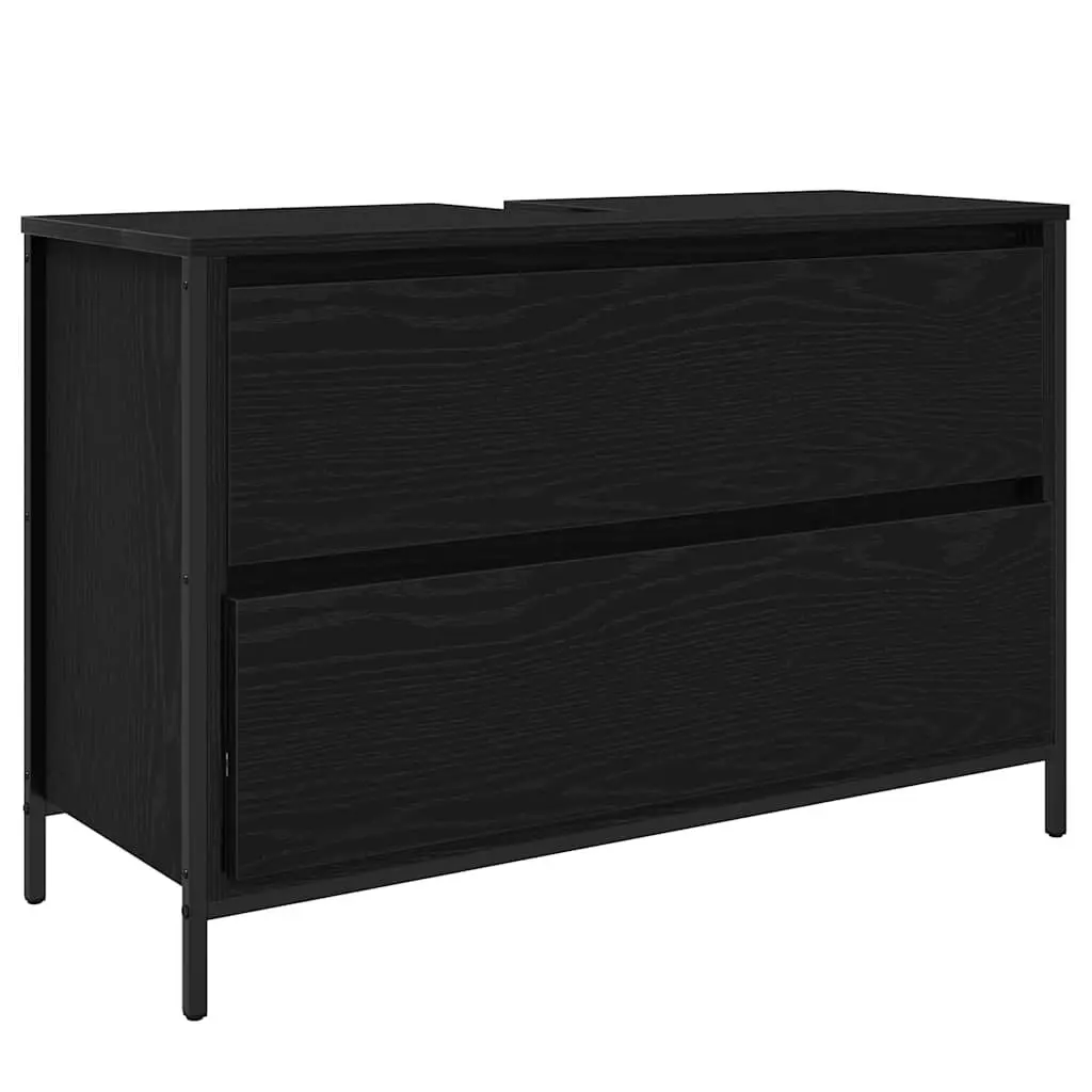 Bathroom Vanity Unit Storage Cabinet with Drawers 90x34.5x60cm Black Oak