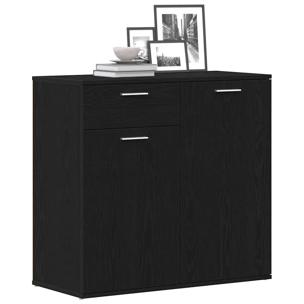 Sideboard Engineered Wood Storage Cabinet 80x36x75cm Black