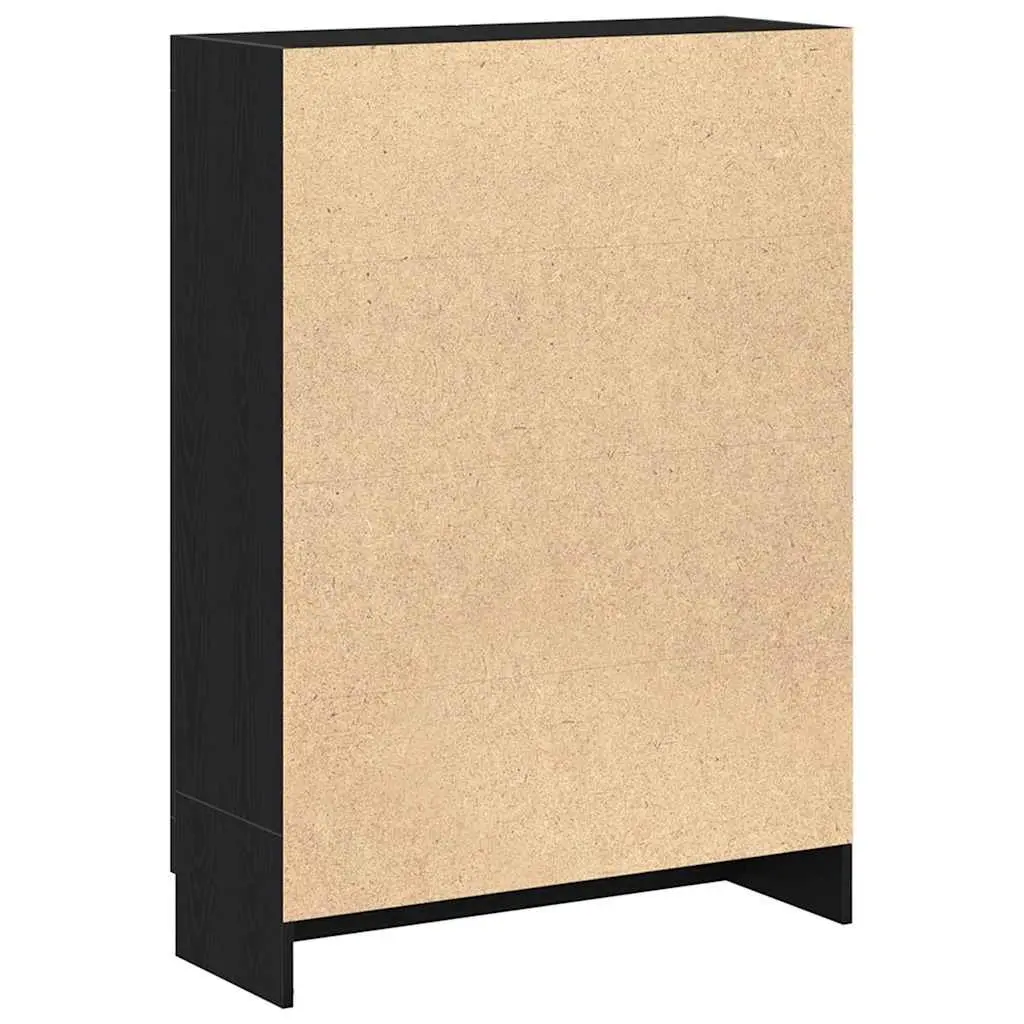 Book Cabinet Storage Shelves 82.5x30.5x115 cm Black Oak Engineered Wood