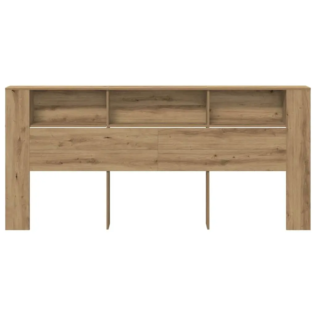 Headboard Cabinet Wall-Mounted Storage Modern Minimalistic Brown Engineered Wood
