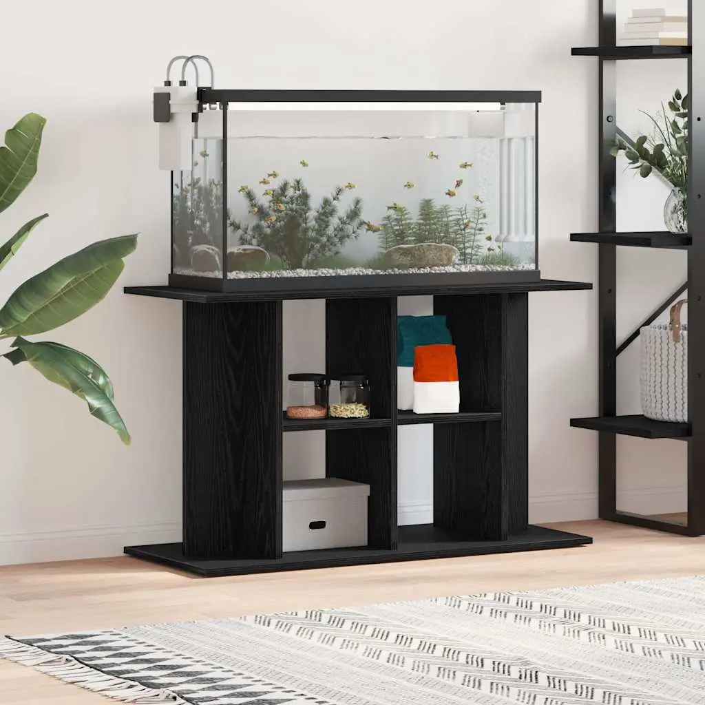 Aquarium Stand Fish Tank Cabinet Storage Display Engineered Wood Black
