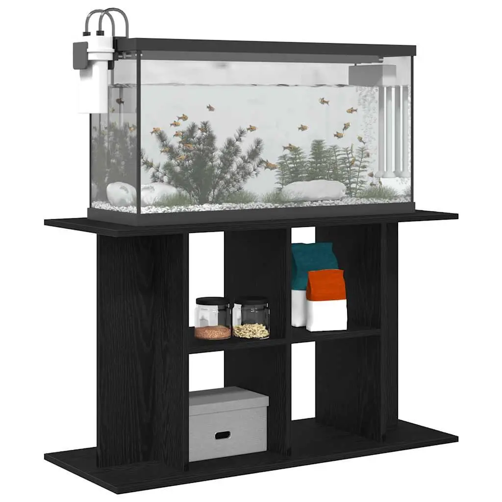 Aquarium Stand Fish Tank Cabinet Storage Display Engineered Wood Black