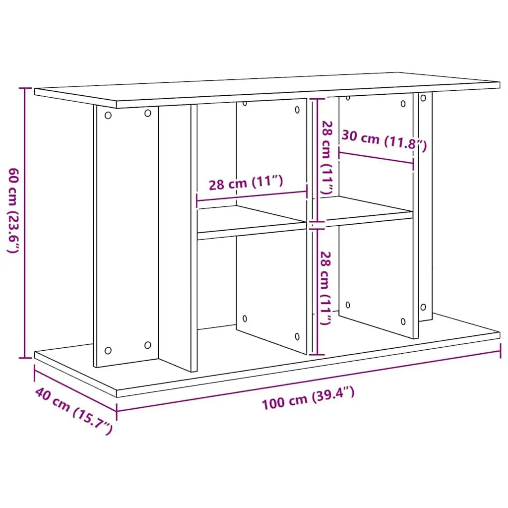 Aquarium Stand Fish Tank Cabinet Storage Display Engineered Wood Black