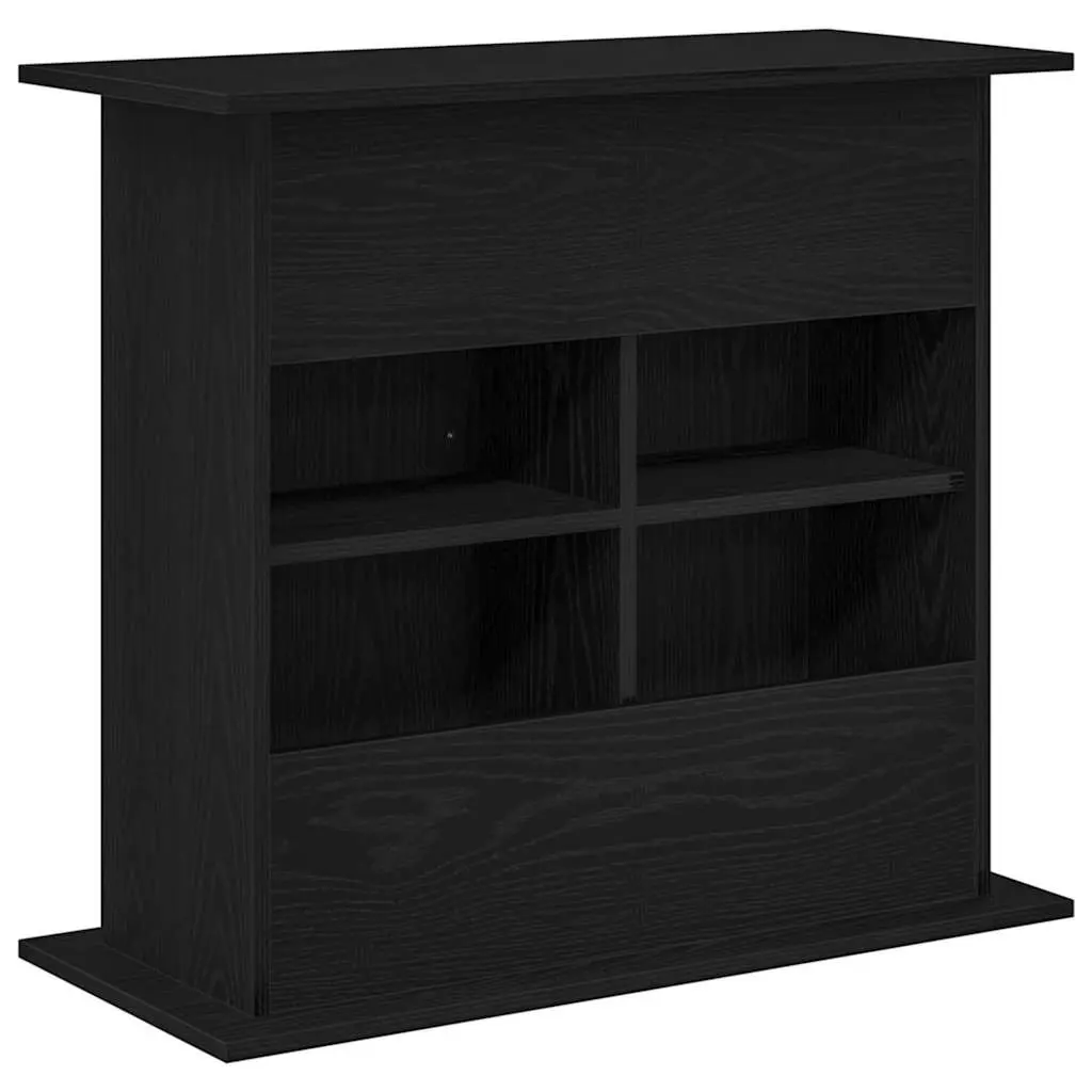 Aquarium Stand Storage Cabinet Engineered Wood Black Oak 81x36x73cm