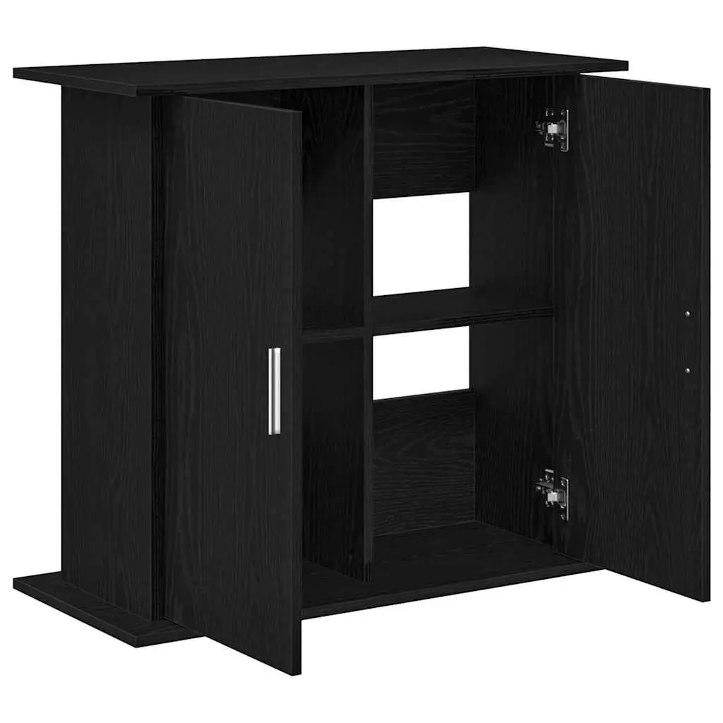 Aquarium Stand Storage Cabinet Engineered Wood Black Oak 81x36x73cm