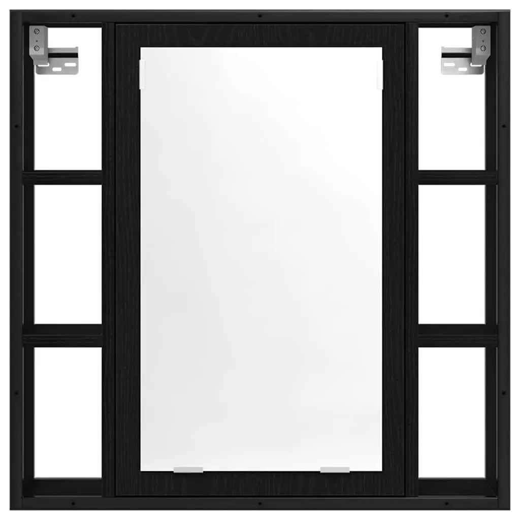 Bathroom Cabinet Wall-Mounted Storage Unit Black 60x16x60cm