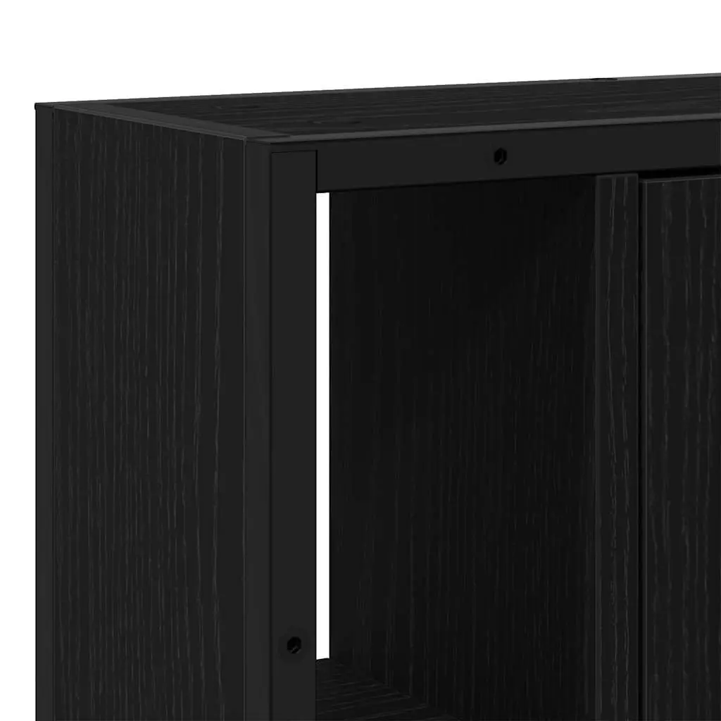 Bathroom Cabinet Wall-Mounted Storage Unit Black 60x16x60cm