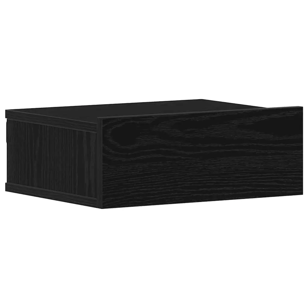 Floating Nightstand Wall-Mounted Storage Brown Engineered Wood