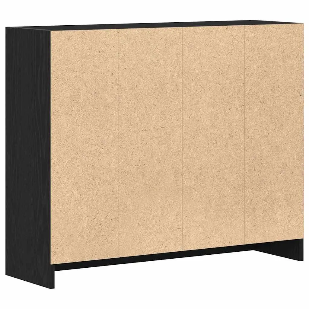 Sideboard Storage Cabinet Engineered Wood Black Oak 91x28x75 cm