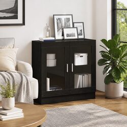 Book Cabinet Black Oak 82.5 x 30.5 x 80 cm Modern Storage Shelving Unit