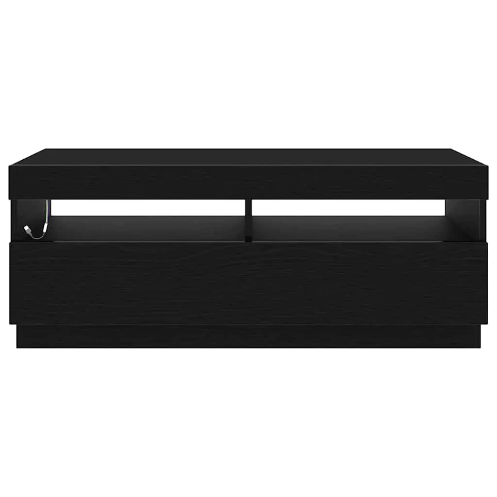TV Cabinet Modern Entertainment Unit Engineered Wood Black