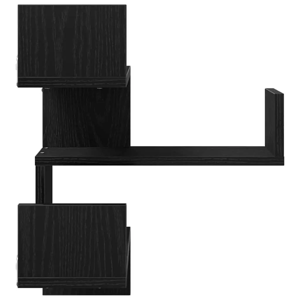 Wall Shelf Modern Storage Black Oak 40 x 40 x 49.5 cm Mounted