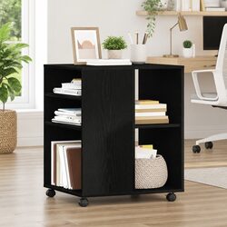 Storage Cabinet Black Oak 60x53x72.5cm Engineered Wood Office Home Furniture