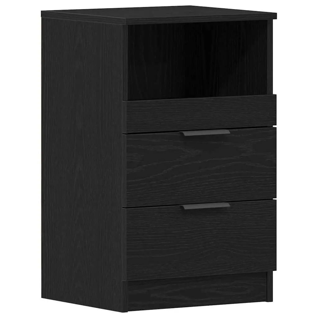 Bedside Cabinet Engineered Wood Drawer Storage 40x35x65cm Black Oak