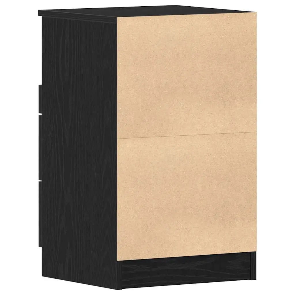 Bedside Cabinet Engineered Wood Drawer Storage 40x35x65cm Black Oak