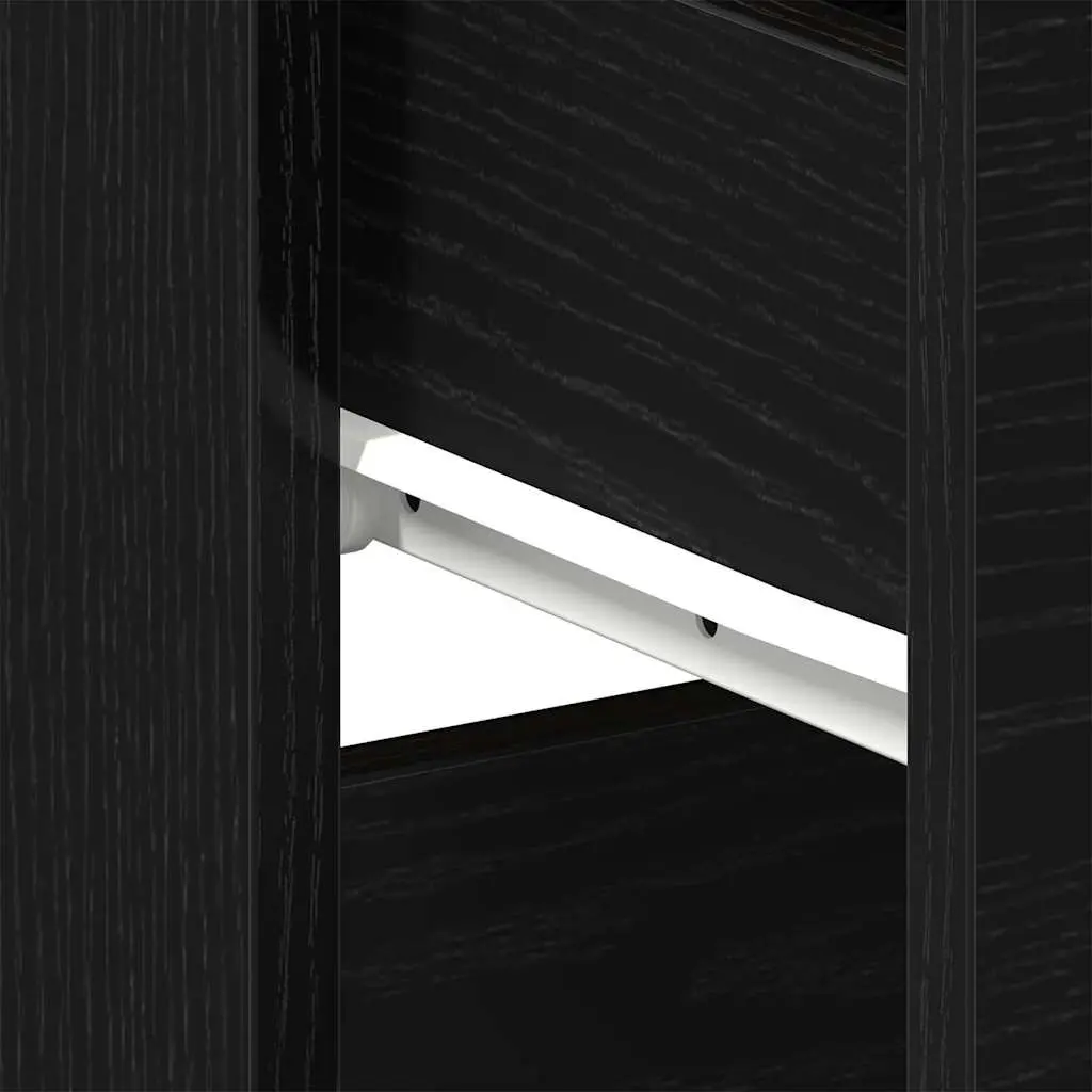 Bedside Cabinet Engineered Wood Drawer Storage 40x35x65cm Black Oak