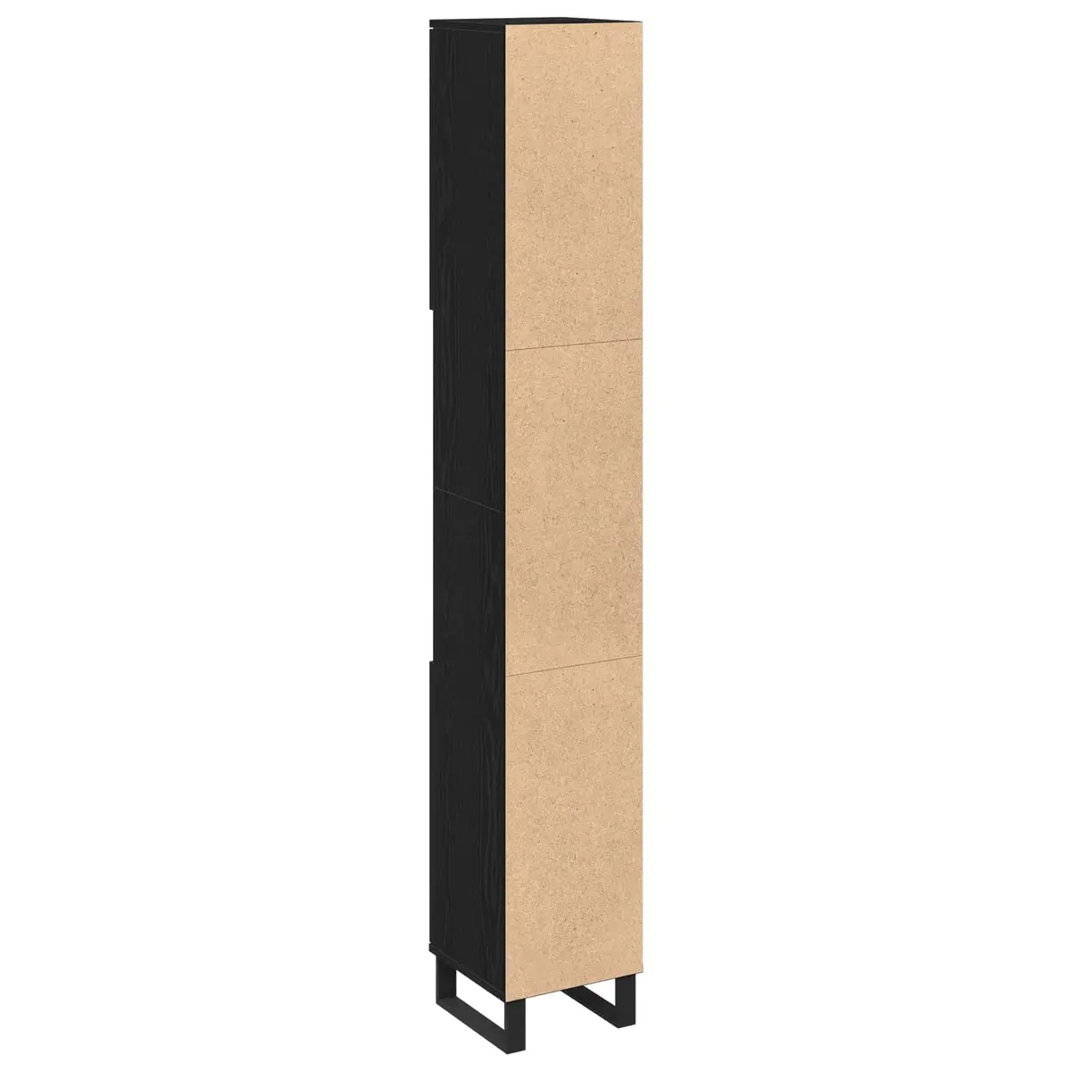 Bathroom Vanity Cabinet Black Engineered Wood Modern Storage Unit 30x30x190cm
