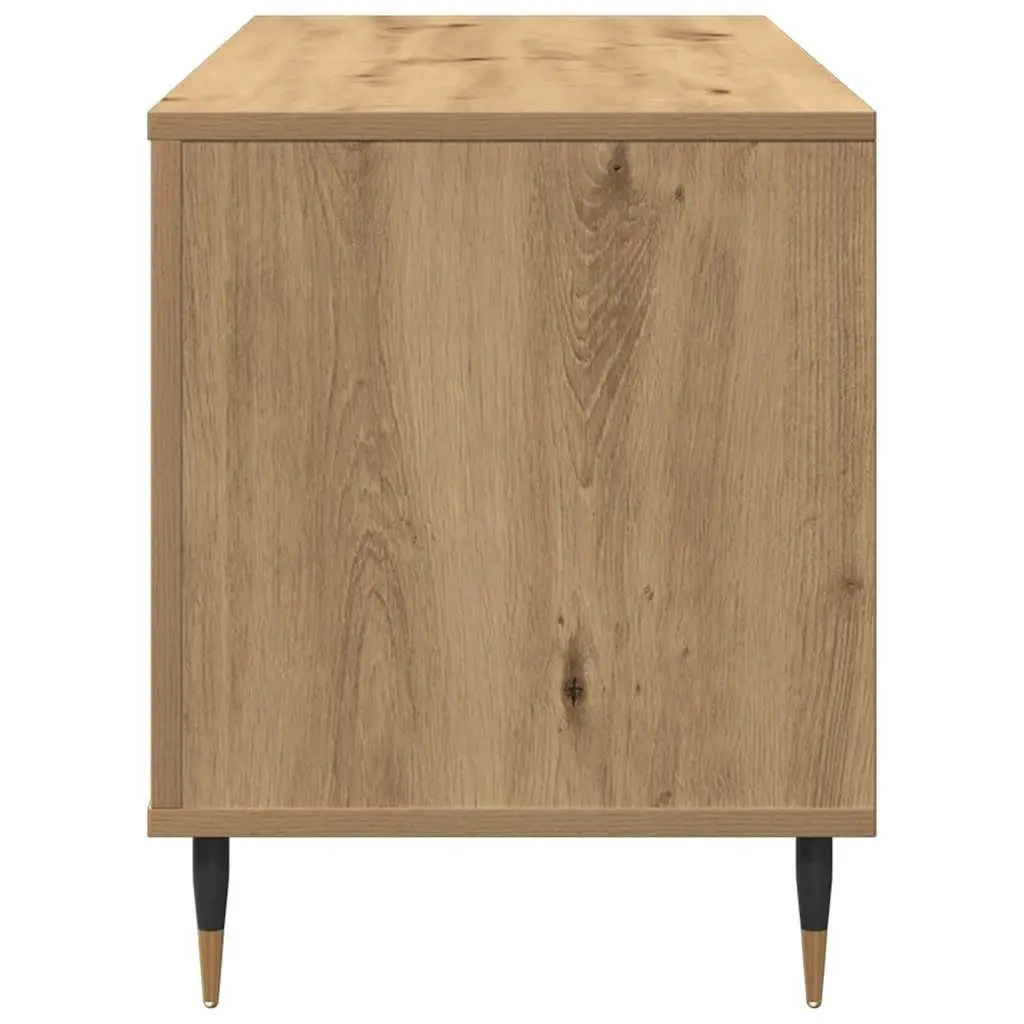 Record Cabinet Storage Unit Brown Engineered Wood Media Shelves Living Room