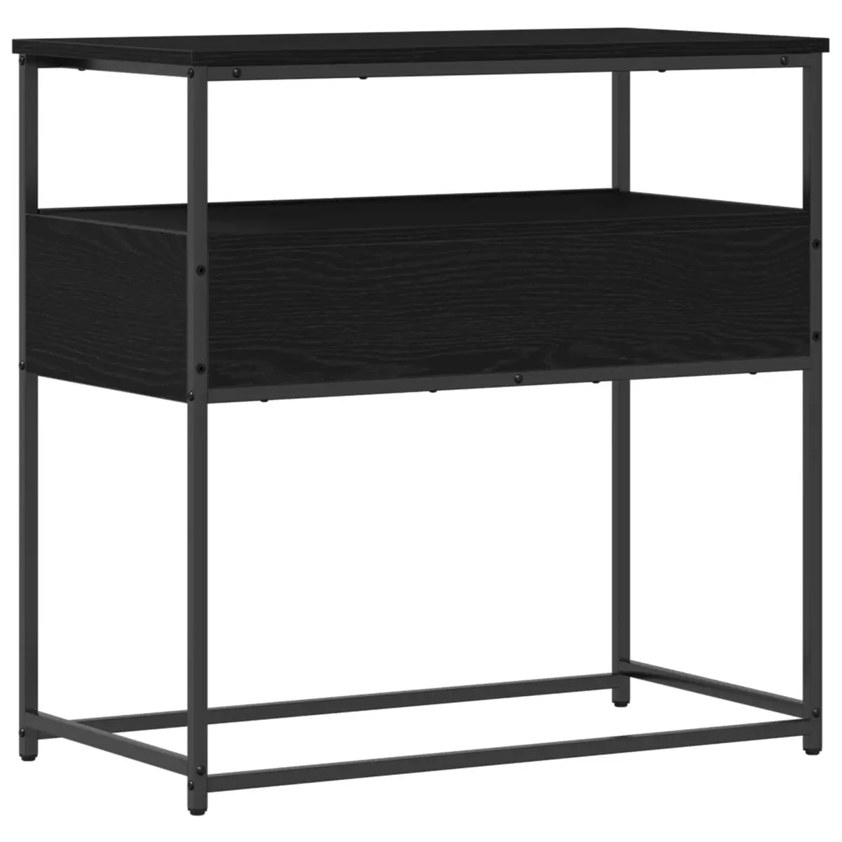 Console Table Black 75x40x75cm Engineered Wood Hallway Entryway Storage Display