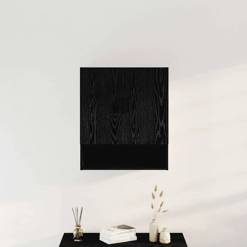 Wall-mounted Storage Cabinet Engineered Wood Black Oak 60 x 31 x 70 cm