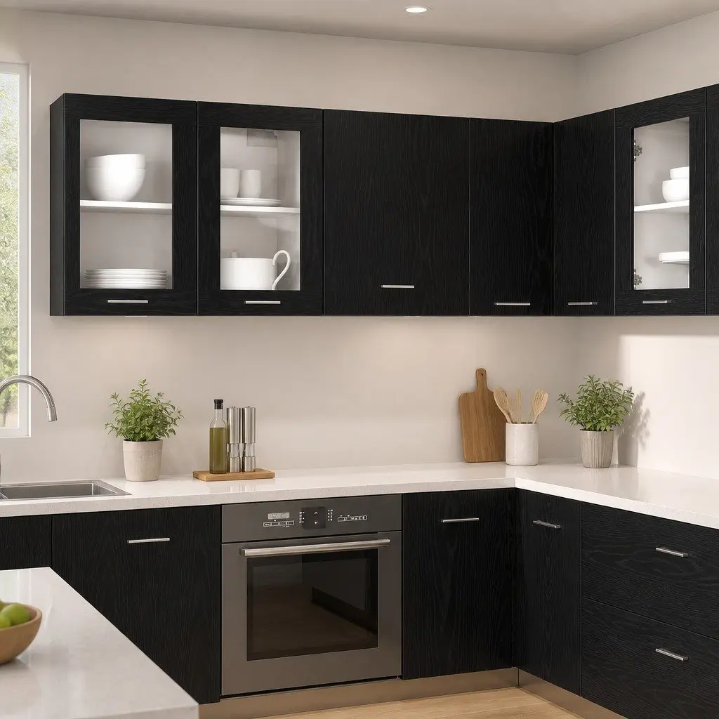 Hanging Cabinet Black Oak Kitchen Storage 50 x 31 x 60 cm Engineered Wood