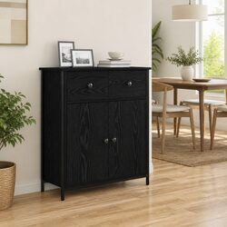 Sideboard with Drawer Black 70 x 30 x 80 cm Storage Cabinet Living Room Dining