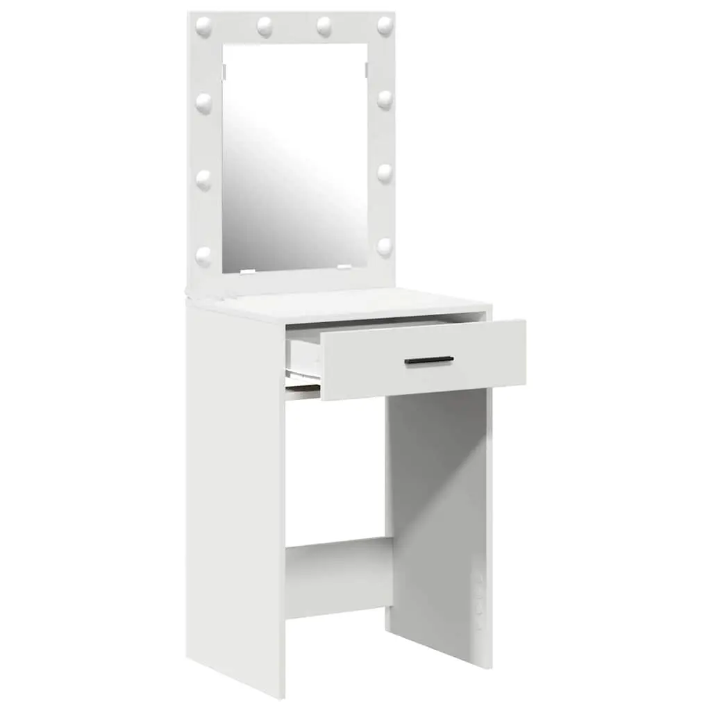 Dressing Table White LED Lights Mirror Storage Drawers Bedroom Vanity Unit
