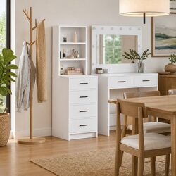 Highboard White 40 x 41 x 135 cm Buffet Sideboard Storage Cabinet Dining Room