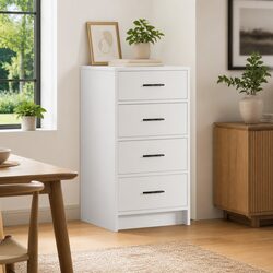 Sideboard with Drawer White 40 x 41 x 75 cm Contemporary Storage Buffet Cabinet